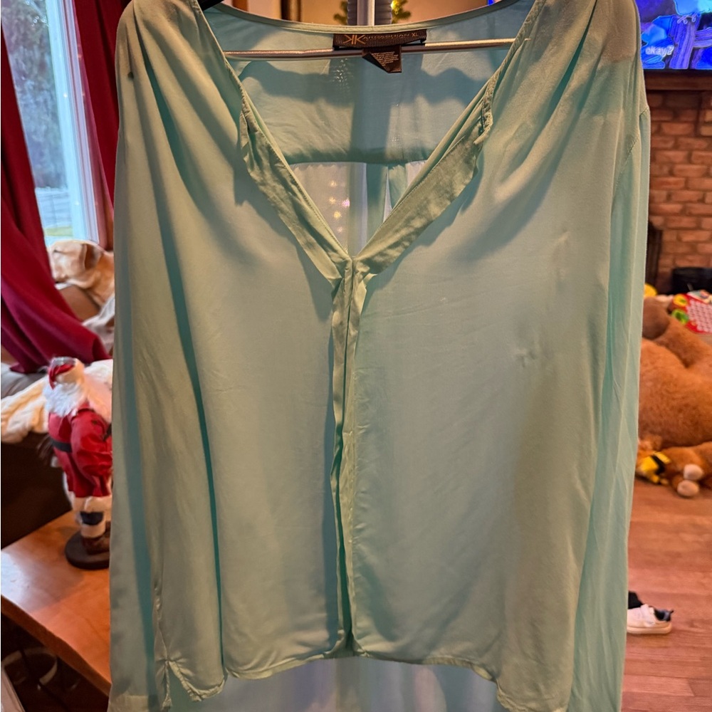 Kardashian Kollection Light Blue Top